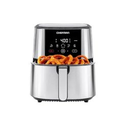 Chefman TurboFry® Touch Air Fryer, XL 8-Qt Family Size, One-Touch Digital Control Presets, French Fries, Chicken, Meat, Fish, Nonstick Dishwasher-Safe Parts, Automatic Shutoff, Stainless Steel