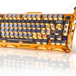 GravaStar Mercury K1 Pro Wireless Gaming Keyboard, Handcrafted Battle-Worn Mechanical Keyboard, Aluminum Alloy, 75% Layout, Designed for Durability & Unique Aesthetic - Yellow