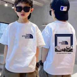 Children's pure cotton breathable T-shirt summer short-sleeved 2025 new style handsome and fashionable middle and large children's boys' ver
