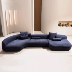 baxterPIAF Italian minimalist frosted fabric leather sofa villa large apartment living room arc shaped moon